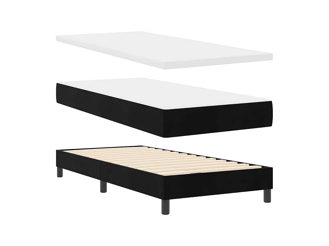 Boxspringbett mit Matratze Schwarz 100 x 200 cm Stoff