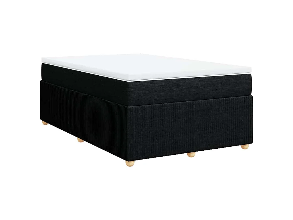 Boxspring met matras stof zwart 120x190 cm