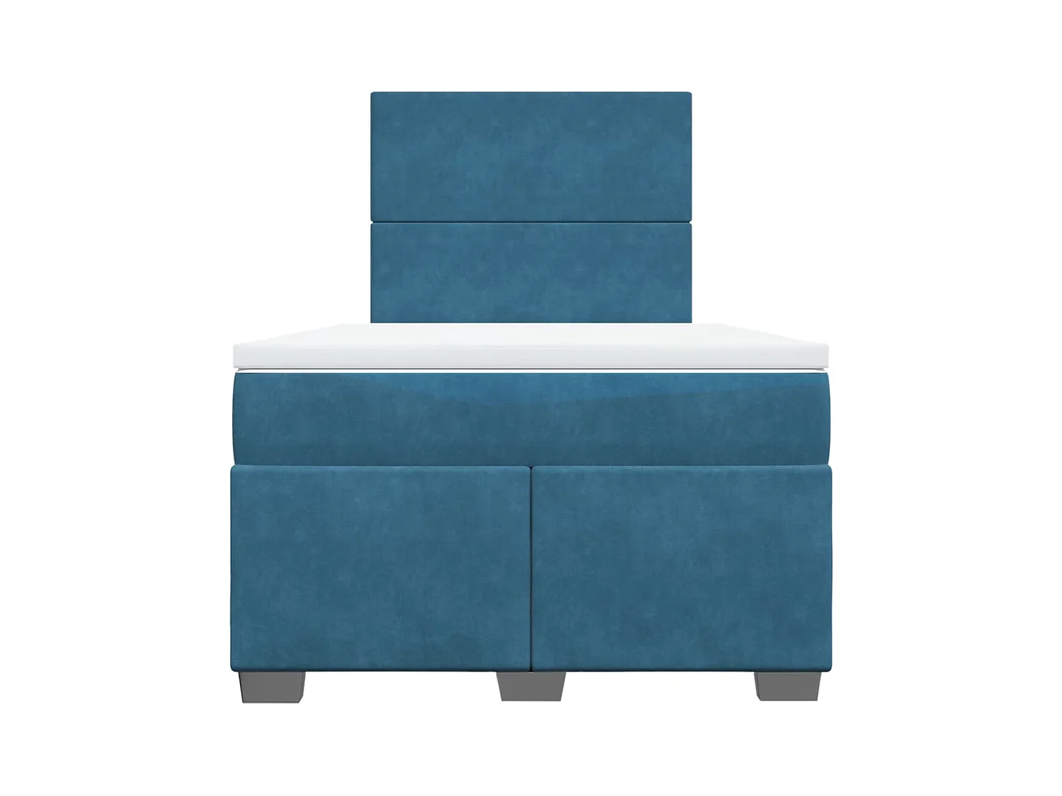 Sommier à lattes de lit et matelas bleu 120x190 cm velours