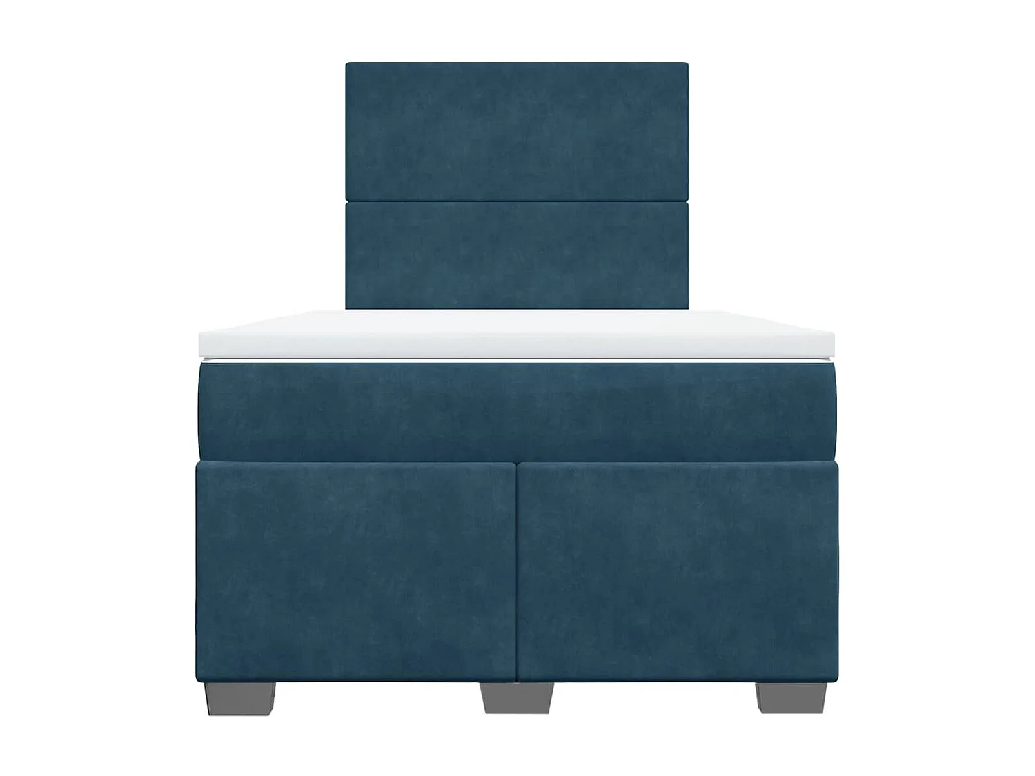 Sommier à lattes de lit et matelas bleu 120x190 cm velours