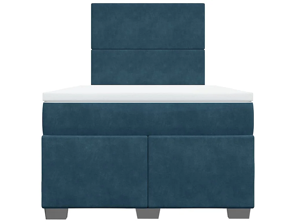 Cama boxspring com colchão 120x190 cm veludo azul