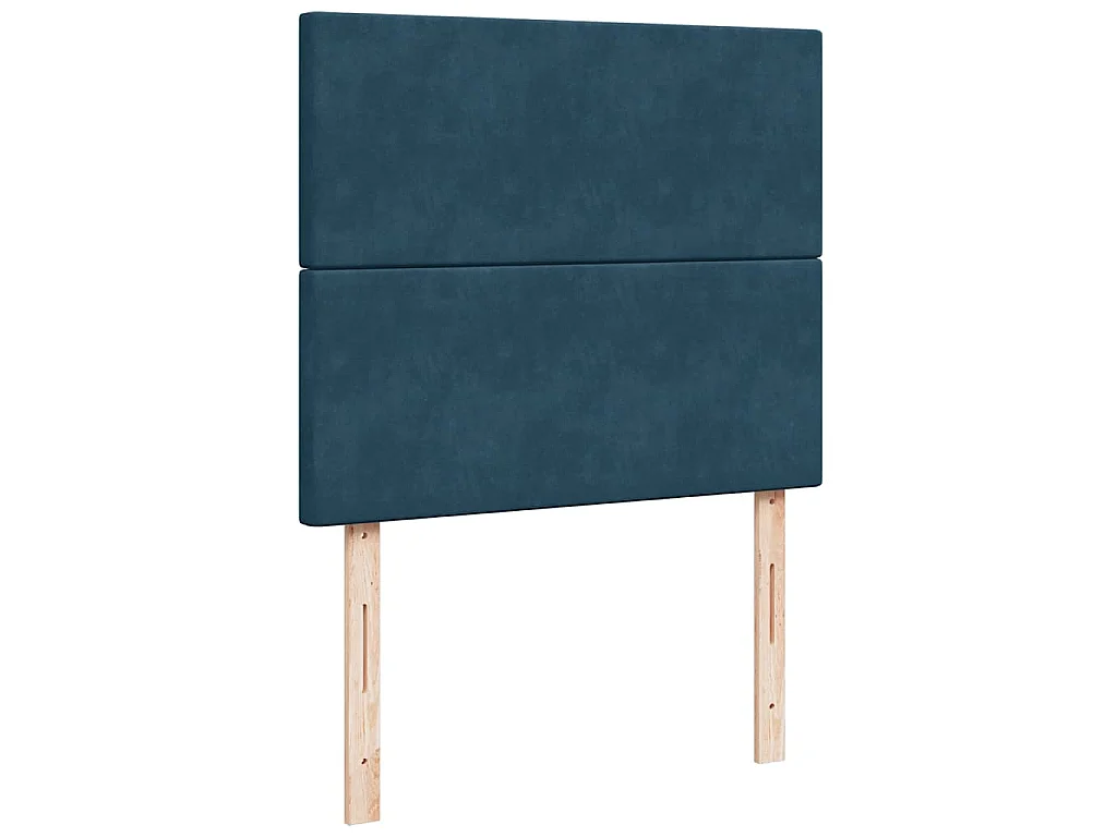 Cama boxspring com colchão 120x190 cm veludo azul