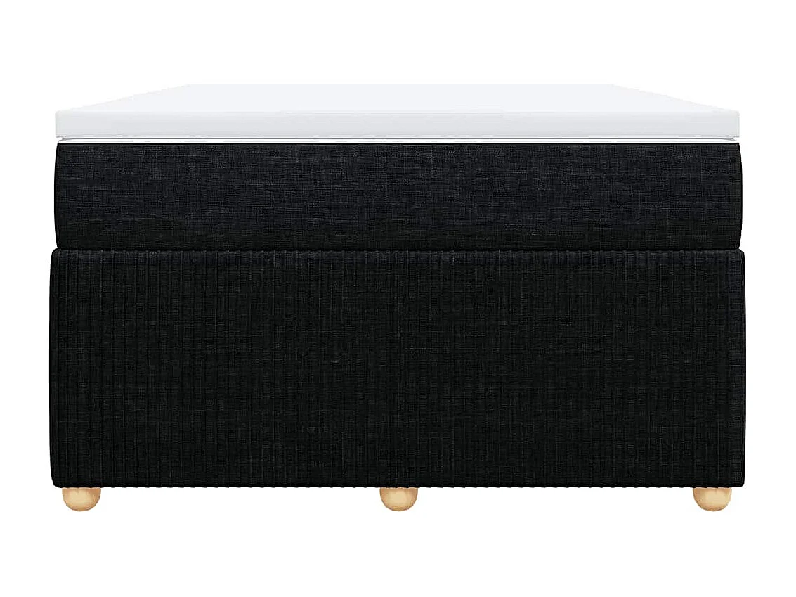 Cama box spring con colchón tela negro 120x200 cm
