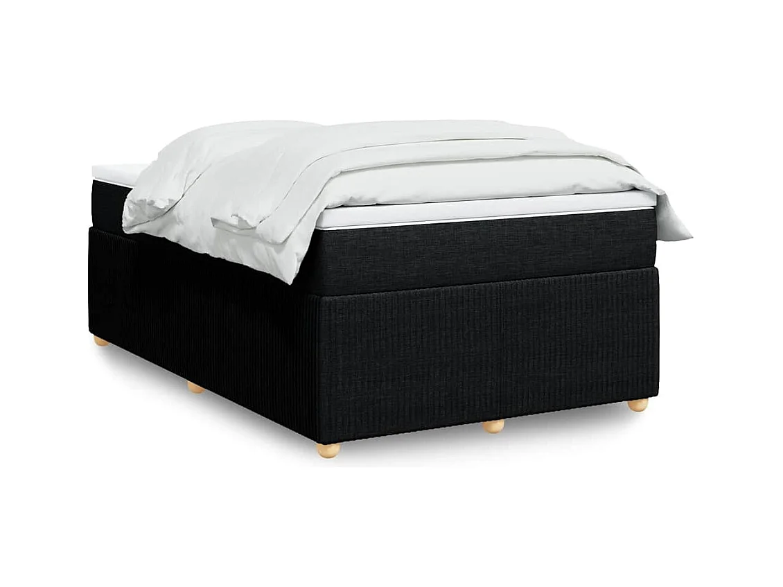 Sommier à lattes de lit avec matelas Noir 120x200 cm Tissu