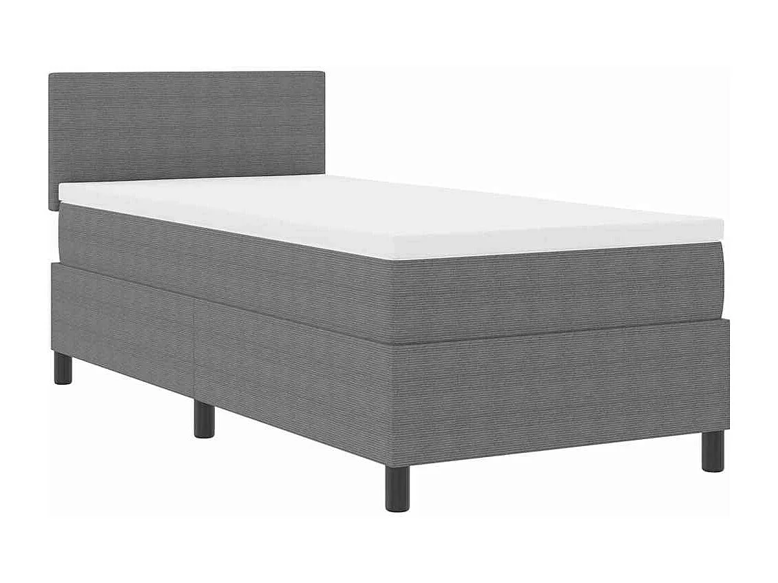 Lit à ressorts Gris clair et blanc 100 x 200 cm