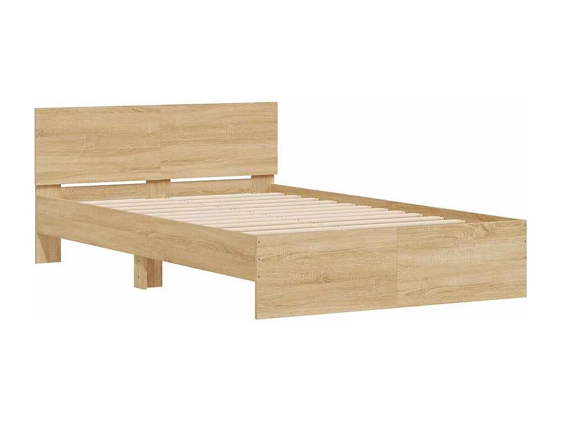 Bedframe met hoofdeinde en LED sonoma eikenkleurig 120x200 cm