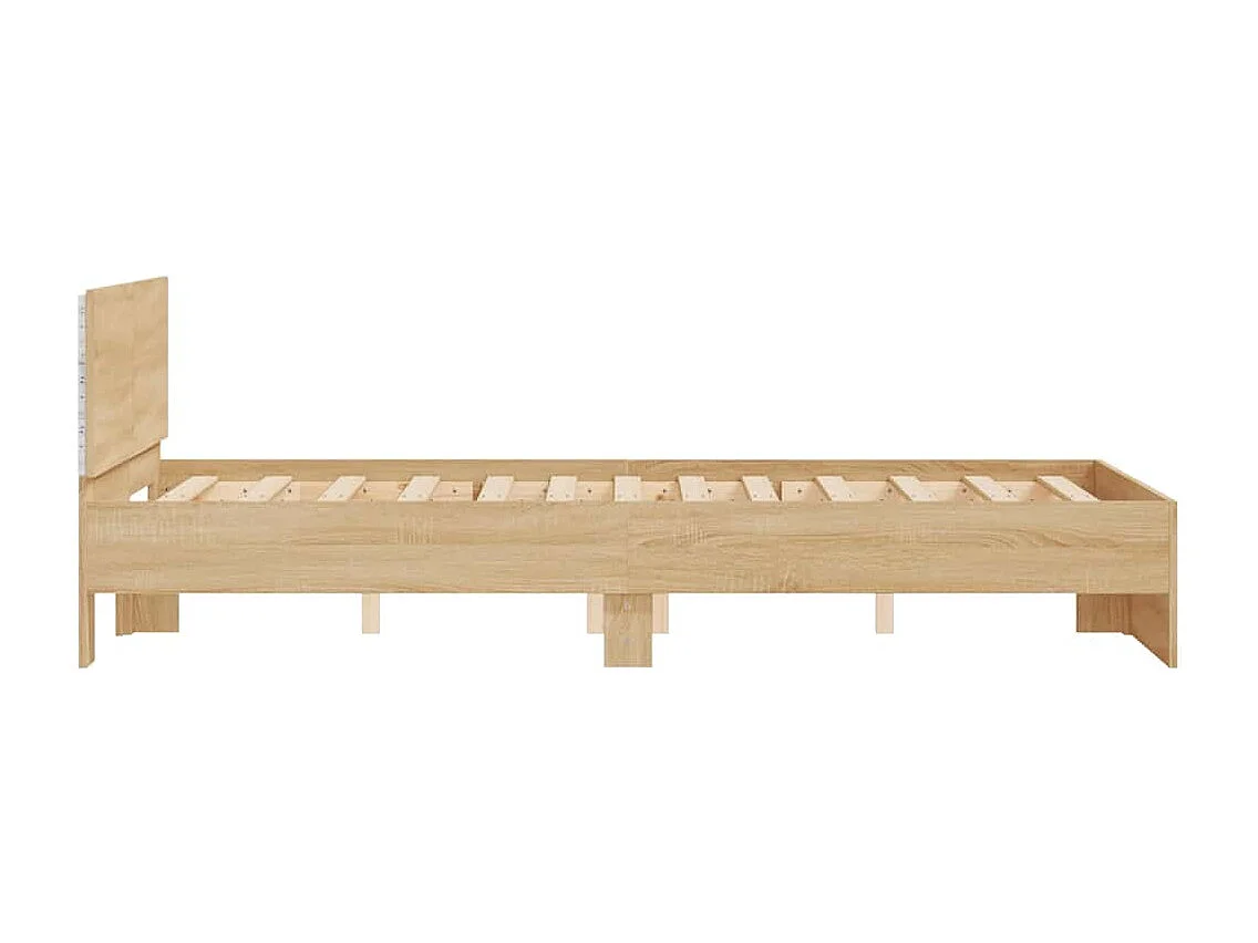Bedframe met hoofdeinde en LED sonoma eikenkleurig 120x200 cm