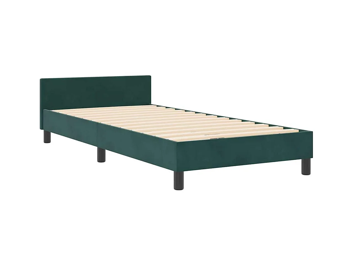 Bettgestell mit Kopfteil Dunkelgrün 100 x 200 cm Samt