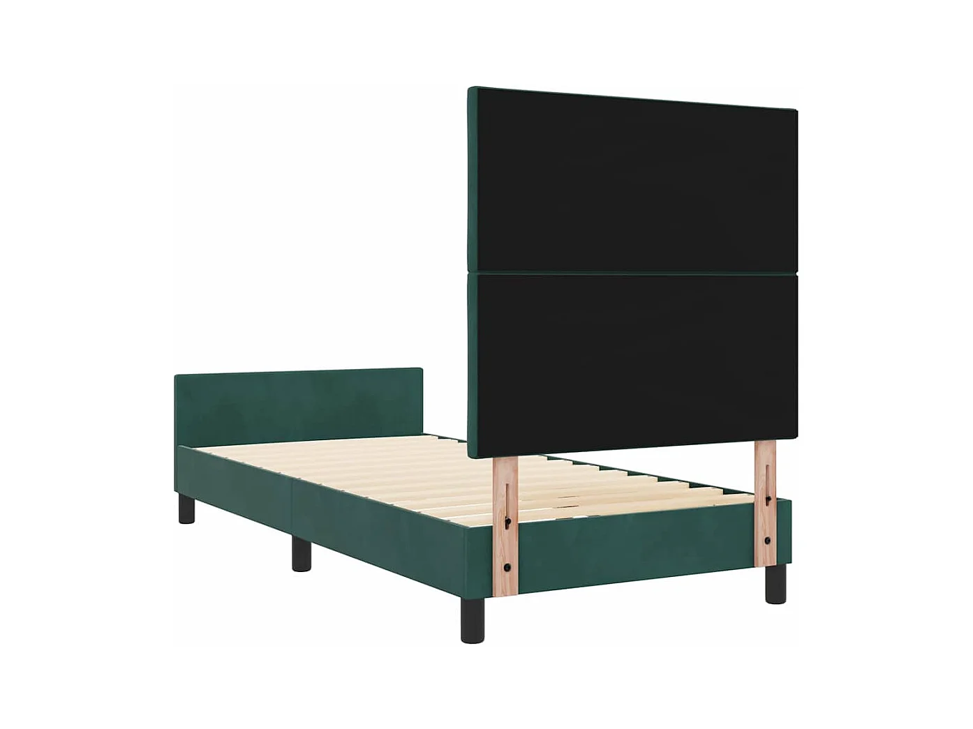 Bettgestell mit Kopfteil Dunkelgrün 100 x 200 cm Samt