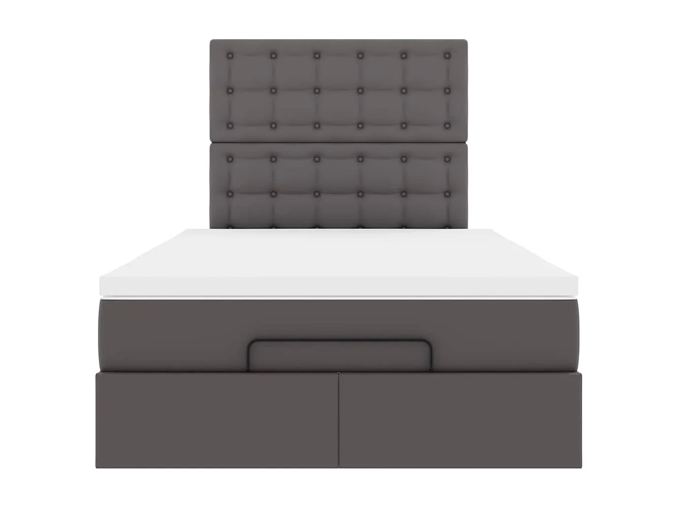 Cadre de lit ottoman avec matelas gris 120x200 cm similicuir