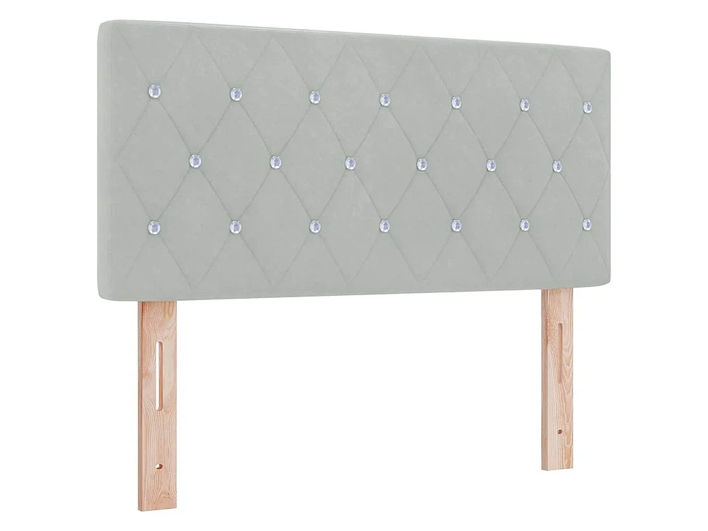 Letto a molle con materasso Grigio chiaro 100 x 200 cm Velluto