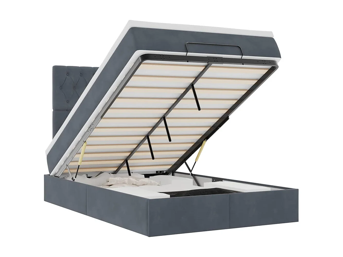 Ottoman bed met matrassen en LED's 120x190cm fluweel