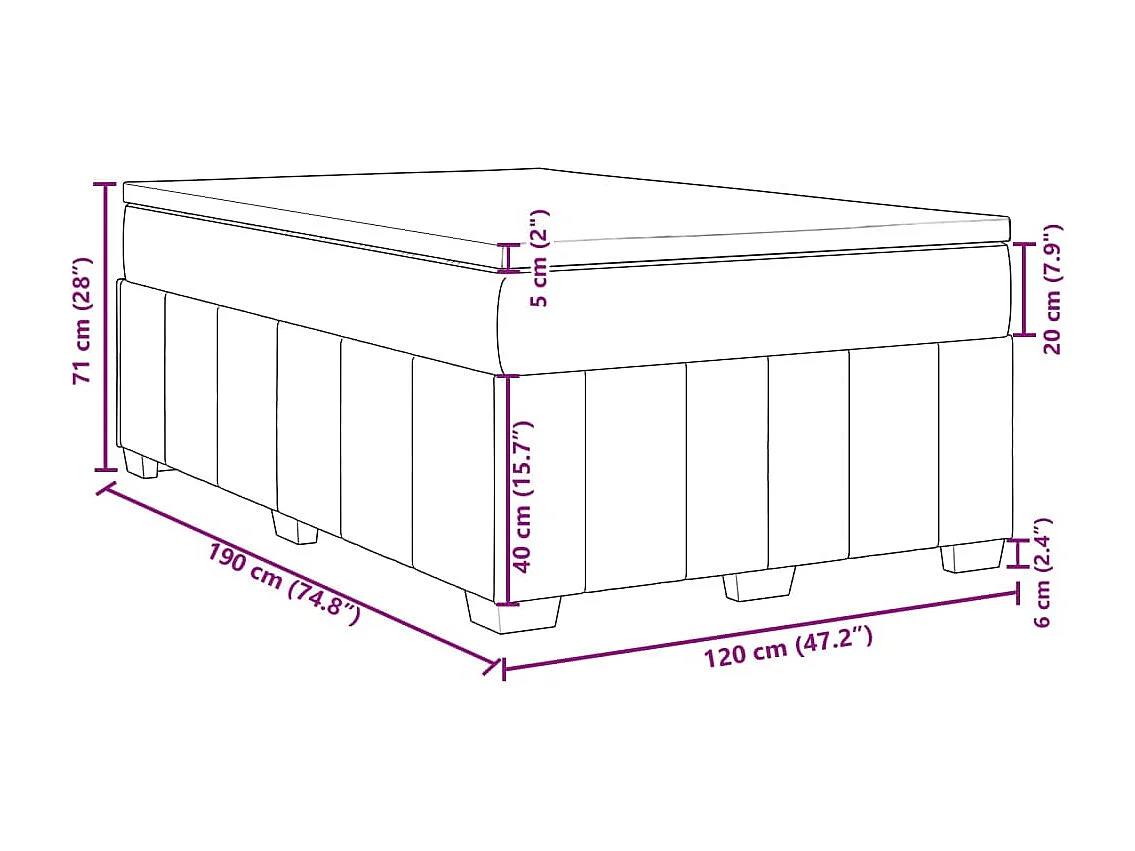 Boxspringbett mit Matratze Dunkelgrau 120x190 cm Stoff