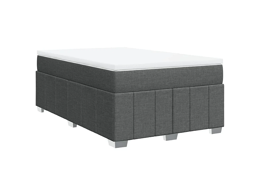 Boxspringbett mit Matratze Dunkelgrau 120x190 cm Stoff