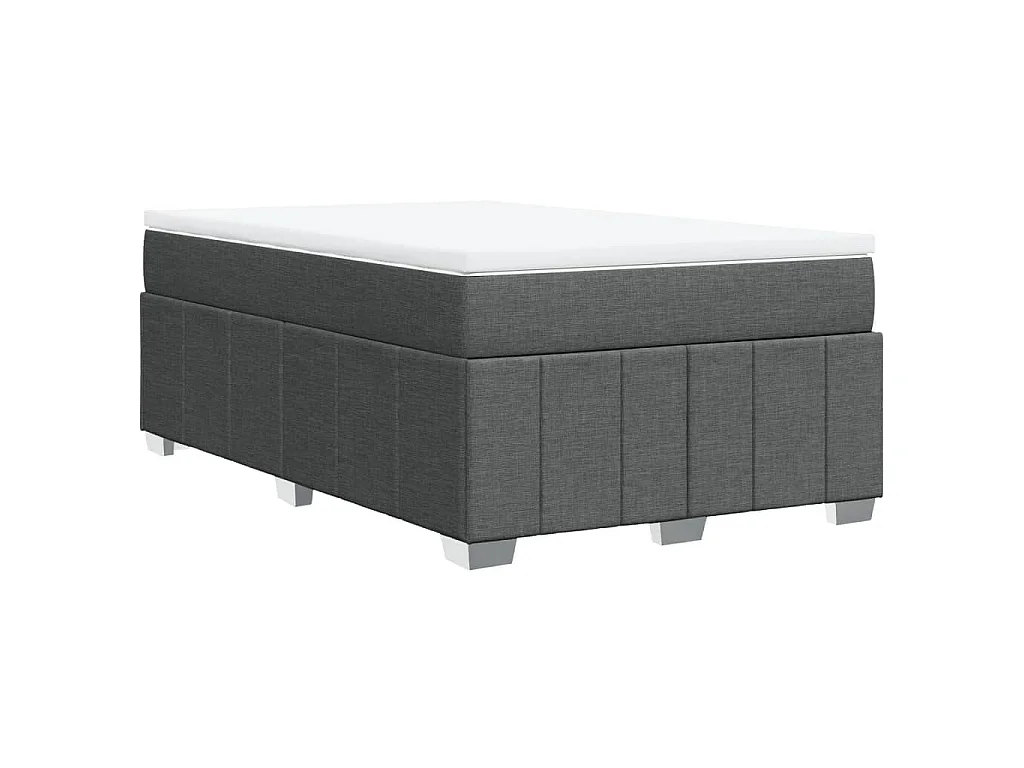 Boxspringbett mit Matratze Dunkelgrau 120x190 cm Stoff