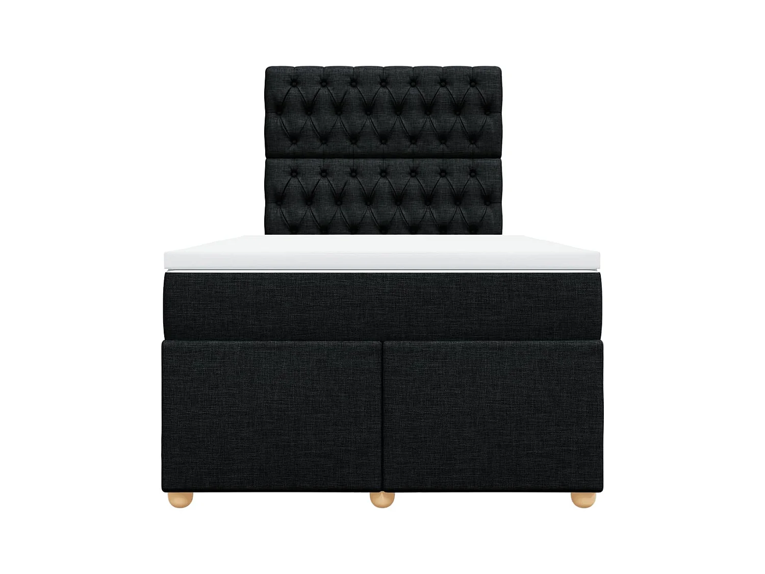 Sommier à lattes de lit avec matelas noir 120x190 cm tissu