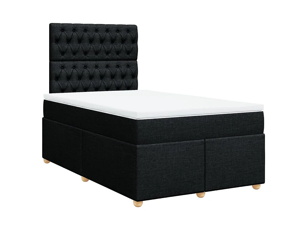Boxspring met matras stof zwart 120x190 cm