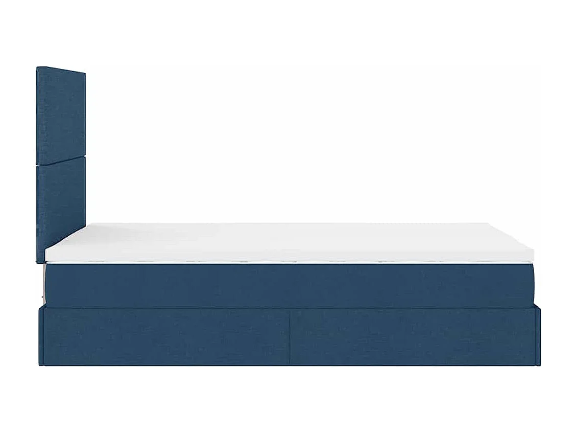 Ottoman-Bett mit Matratze Blau 120x200 cm Stoff