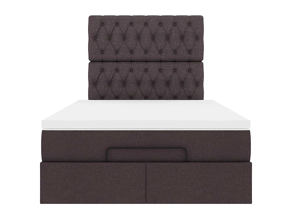 Ottoman bed met matras en LED's 120x190 cm stof donkerbruin