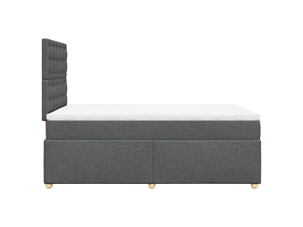 Sommier à lattes de lit avec matelas Gris foncé 120x200cm Tissu