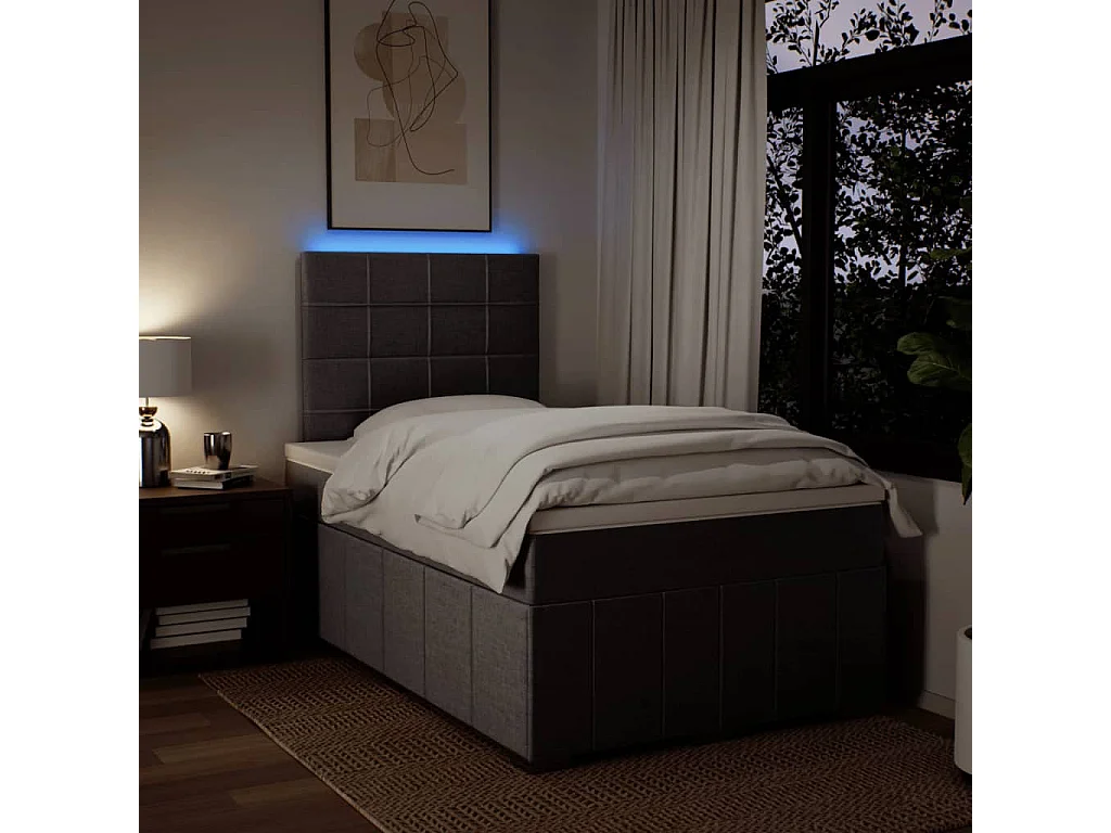 Sommier à lattes de lit avec matelas Taupe 120x200 cm Tissu