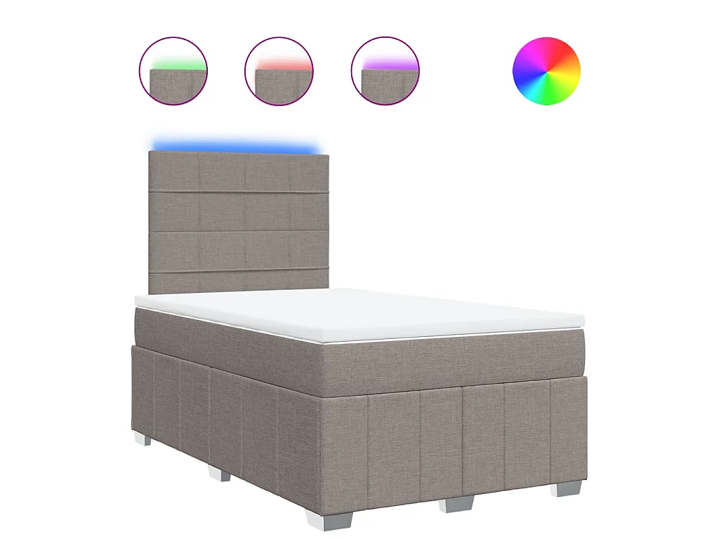 Boxspring met matras stof taupe 120x200 cm