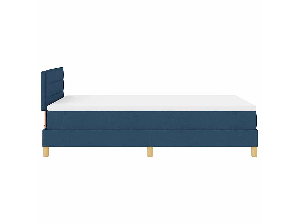 Lit à ressorts avec coussin Bleu 120 x 200 cm tissu