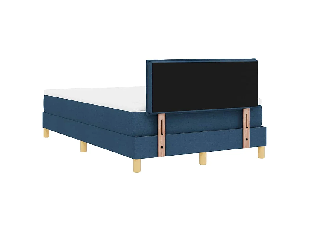 Lit à ressorts avec coussin Bleu 120 x 200 cm tissu