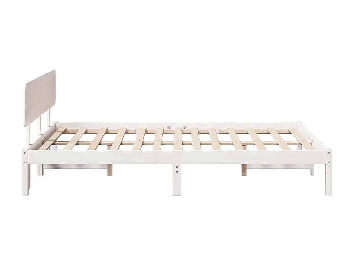 Cadre de lit avec tête de lit Blanc 120 x 190 cm Pin massif