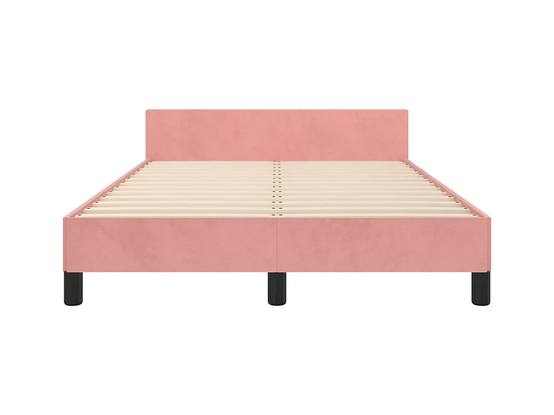 Cadre de lit sans matelas rose 120x190 cm velours