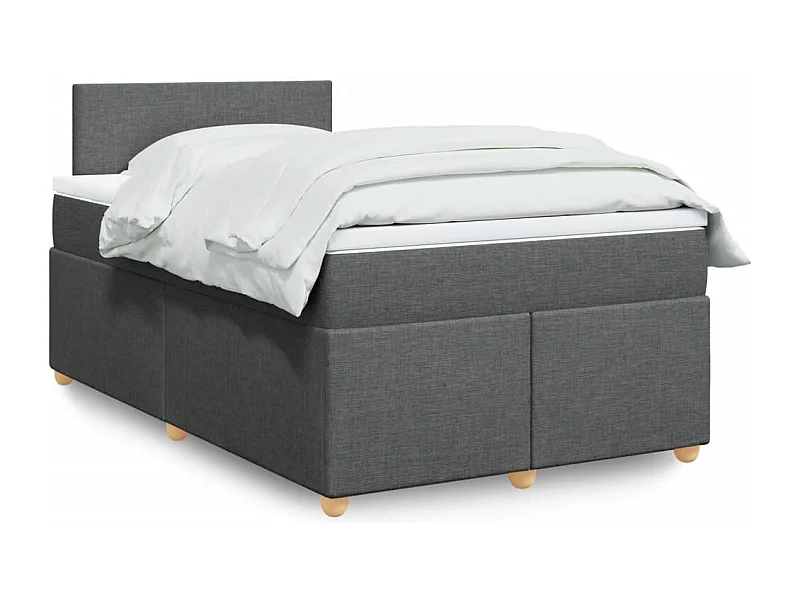 Boxspringbett mit Matratze Dunkelgrau 120x200 cm Stoff