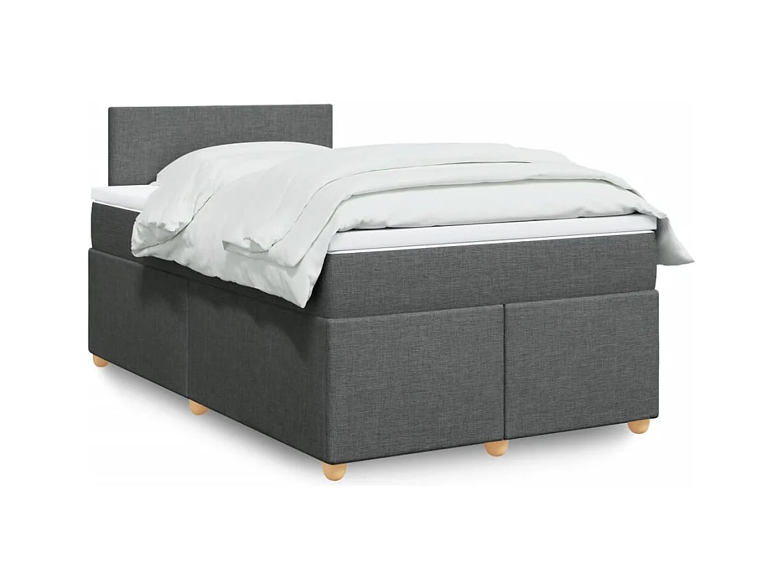 Giroletto a Molle con Materasso Grigio Scuro 120x200 cm Tessuto