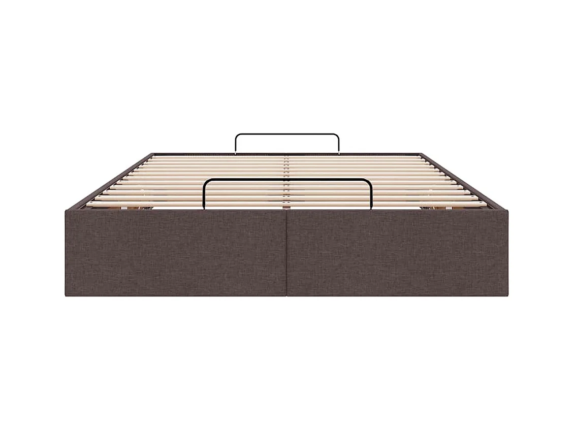 Cadre de lit ottoman sans matelas marron foncé 120x200 cm tissu