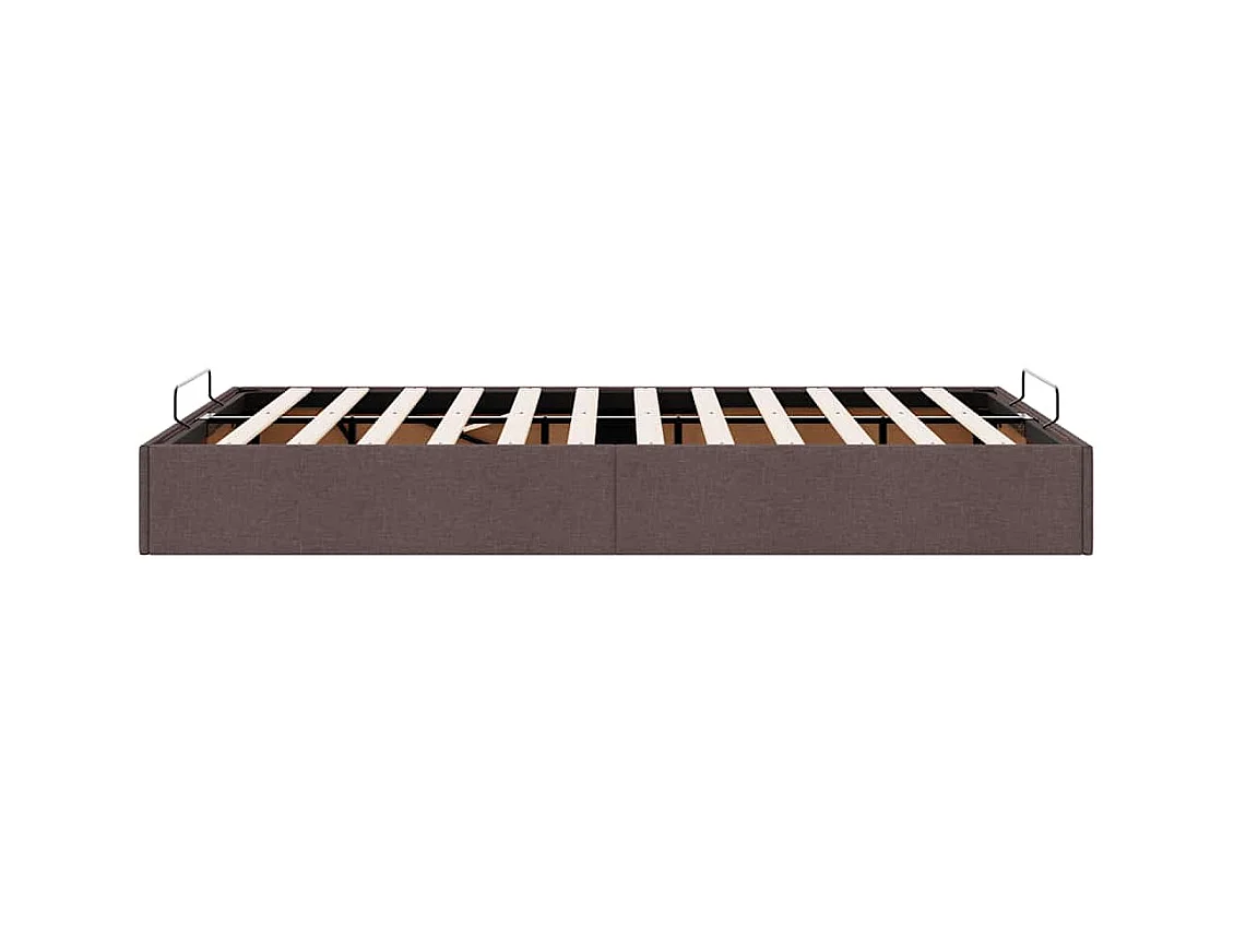 Cadre de lit ottoman sans matelas marron foncé 120x200 cm tissu