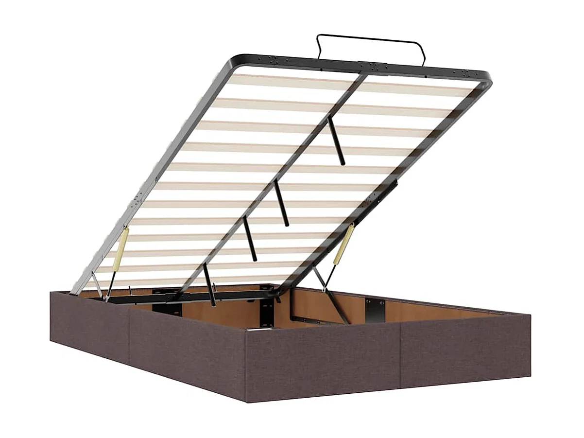 Bedframe zonder matras 120x200 cm stof donkerbruin