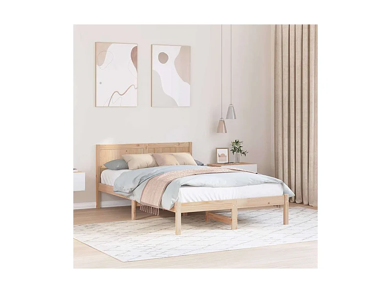 Cadre de lit Marron 120 x 190 cm Bois de pin massif