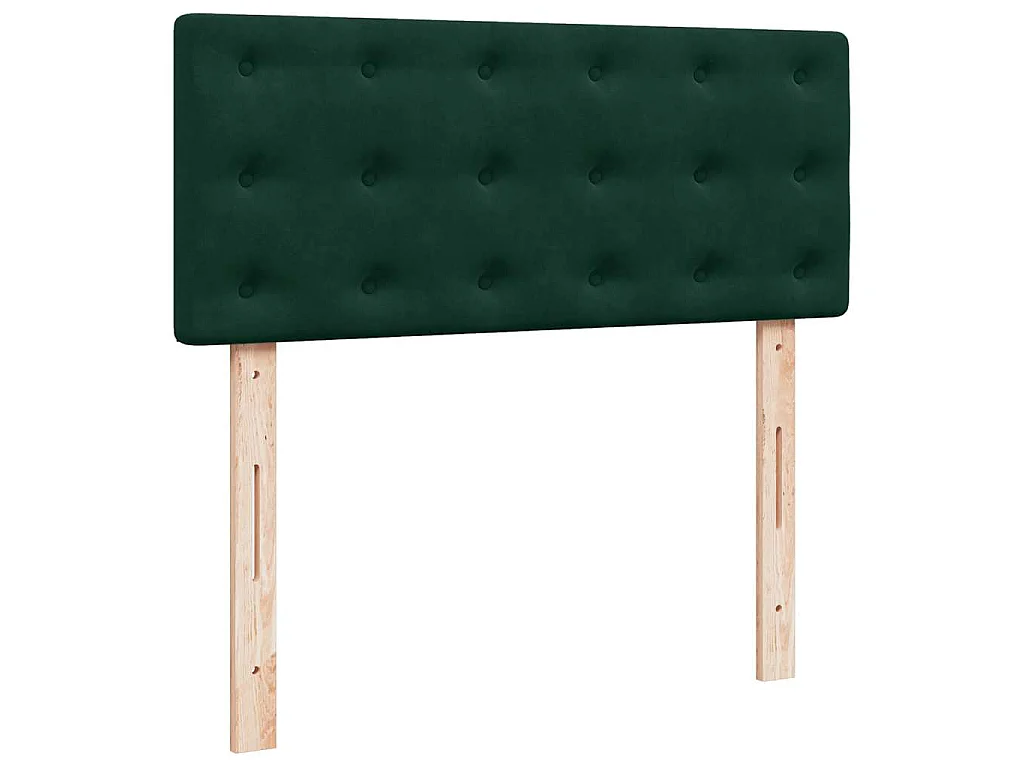 Cama otomana con colchón 120x190 cm terciopelo verde oscuro