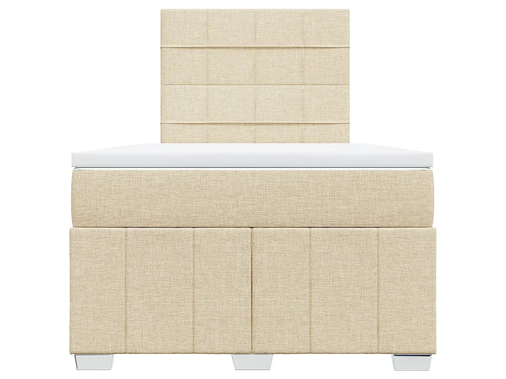 Sommier à lattes de lit avec matelas crème 120x190 cm tissu