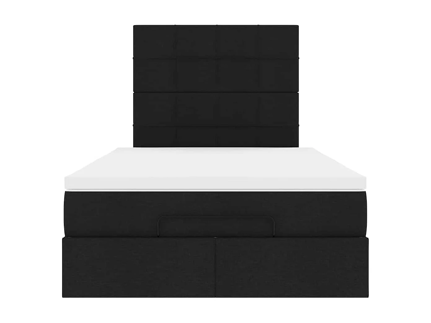 Cadre de lit ottoman avec matelas noir 120x200cm tissu