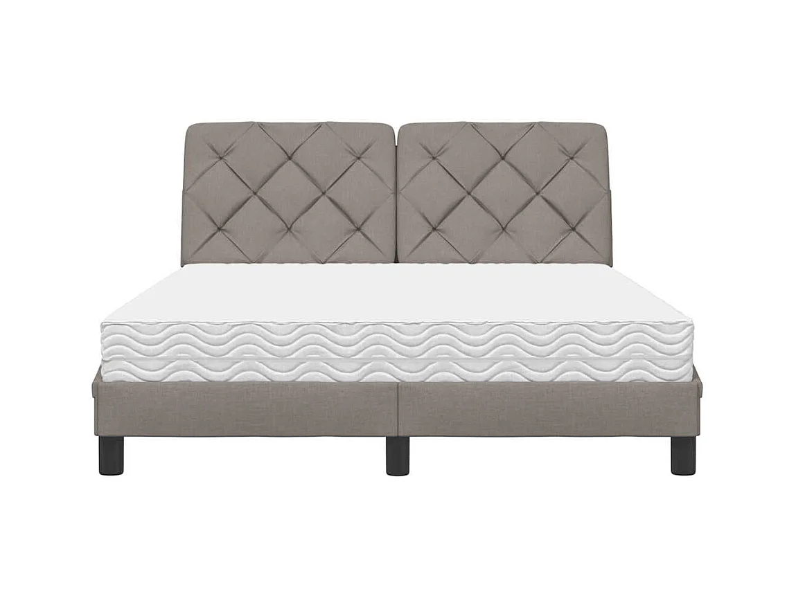 Bett mit Matratze Taupe 120x200 cm Stoff