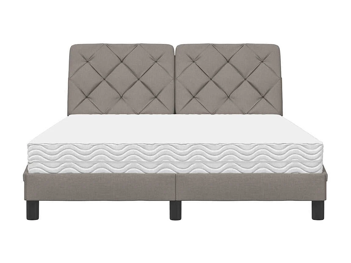Bett mit Matratze Taupe 120x200 cm Stoff