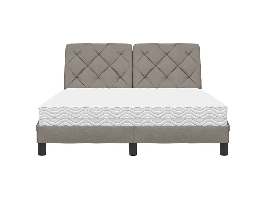 Letto con Materasso Tortora 120x200 cm in Tessuto