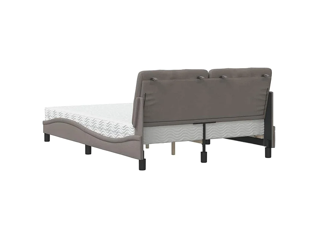 Letto con Materasso Tortora 120x200 cm in Tessuto