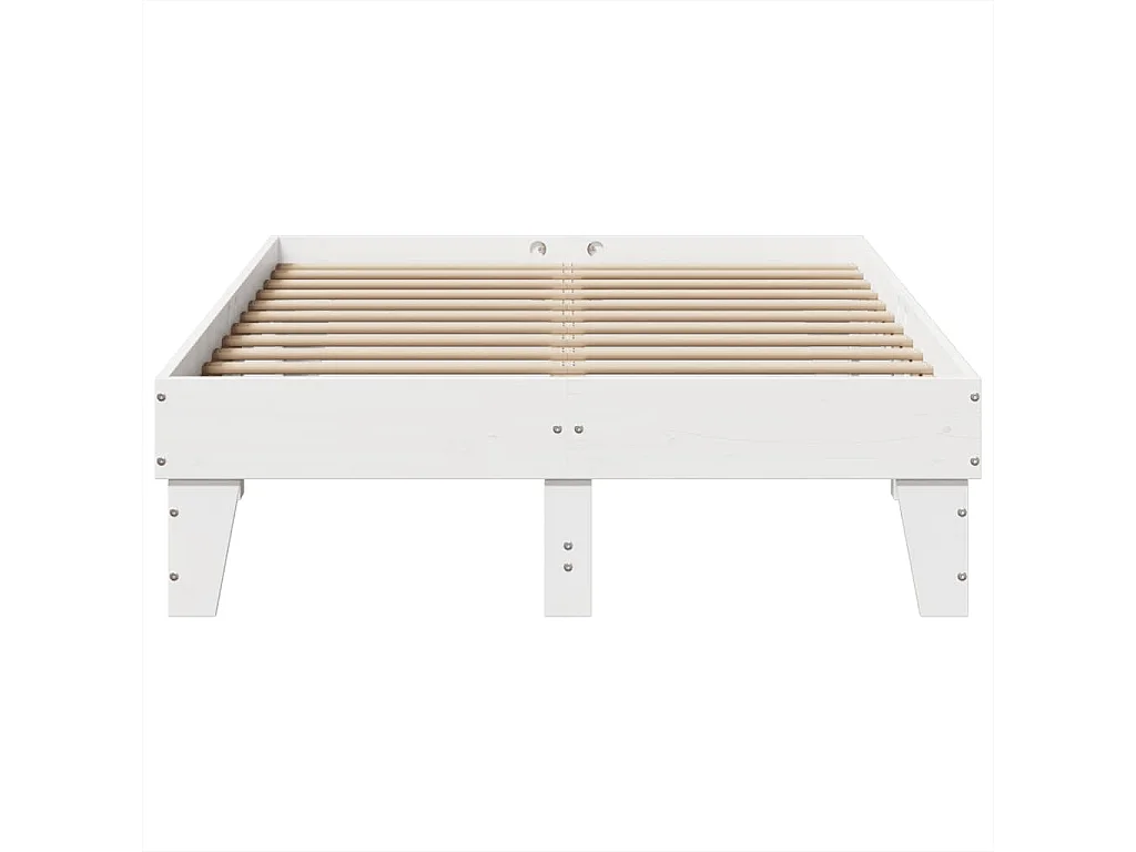 Bedframe zonder matras massief grenenhout wit 120x200 cm