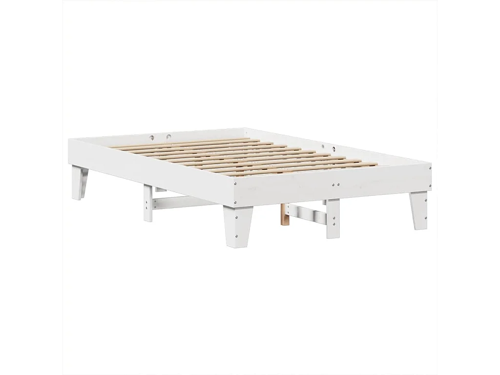 Bedframe zonder matras massief grenenhout wit 120x200 cm