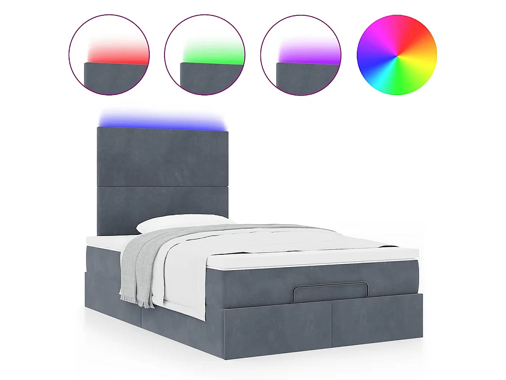 Ottoman bed met matrassen en LED's 120x190cm fluweel