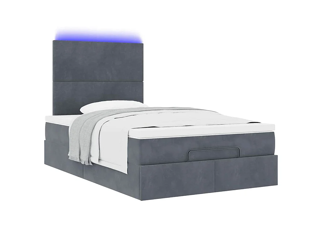 Ottoman bed met matrassen en LED's 120x190cm fluweel
