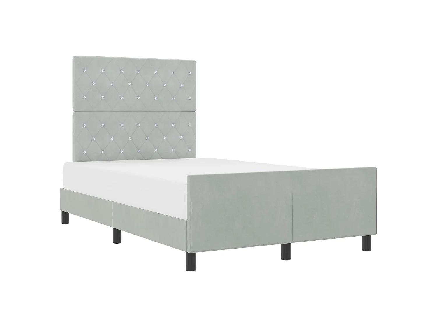 Boxspringbed met hoofdeinde Lichtgrijs 120 x 200 cm Fluweel