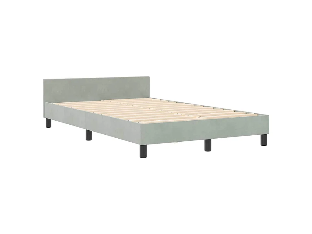 Boxspringbed met hoofdeinde Lichtgrijs 120 x 200 cm Fluweel