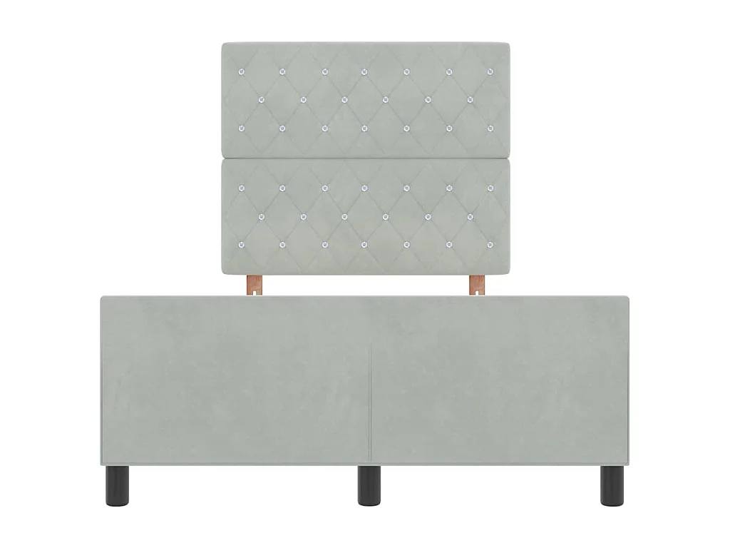 Boxspringbed met hoofdeinde Lichtgrijs 120 x 200 cm Fluweel